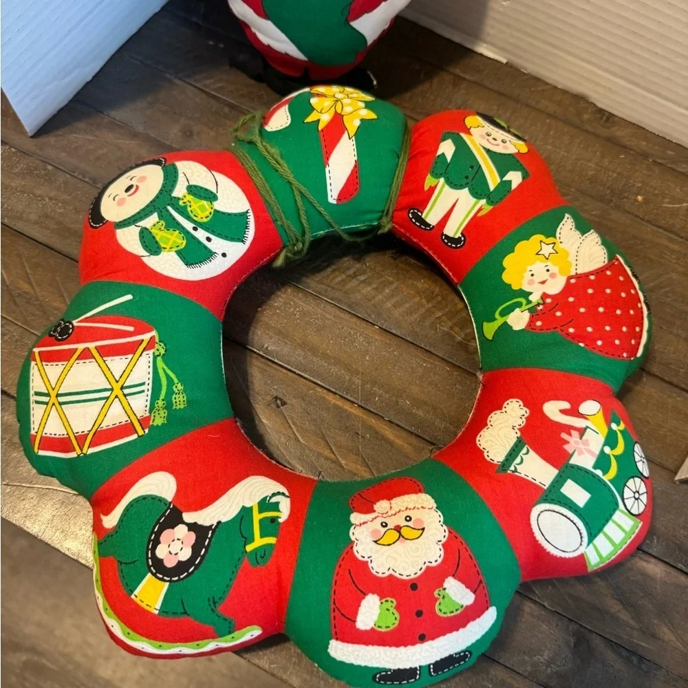 Festive Santa and Wreath Home Accent Set